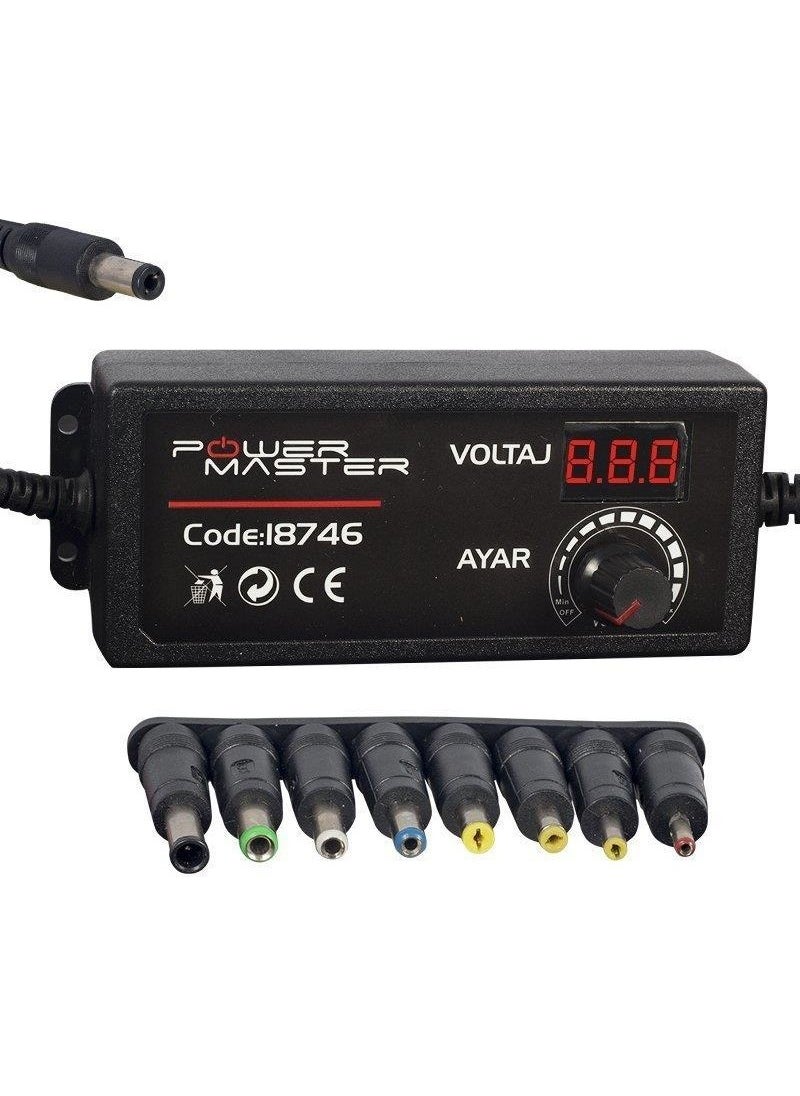 Powermaster 3V-12V 5Amp Multi-End Adjustable Adapter  - Image 1