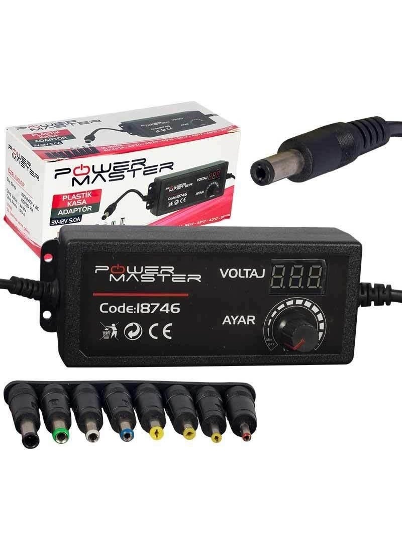 Powermaster 3V-12V 5Amp Multi-End Adjustable Adapter  - Image 2