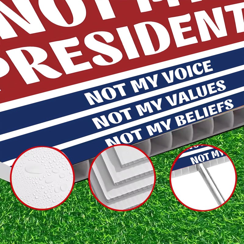 Lnyelxa No Kings Protest Yard Signs Not My President Yard Sign Double Sided Corrugated Plastic Outdoor Lawn Garden Sign with Metal H Stake 18"x12" - Image 4