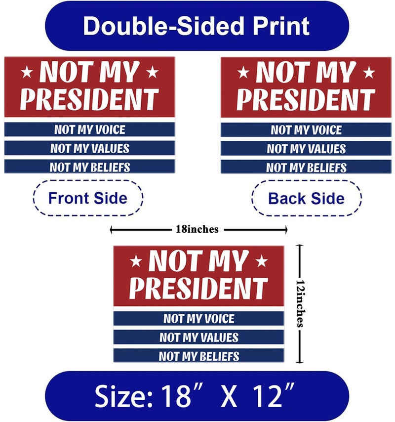 Lnyelxa No Kings Protest Yard Signs Not My President Yard Sign Double Sided Corrugated Plastic Outdoor Lawn Garden Sign with Metal H Stake 18"x12" - Image 5