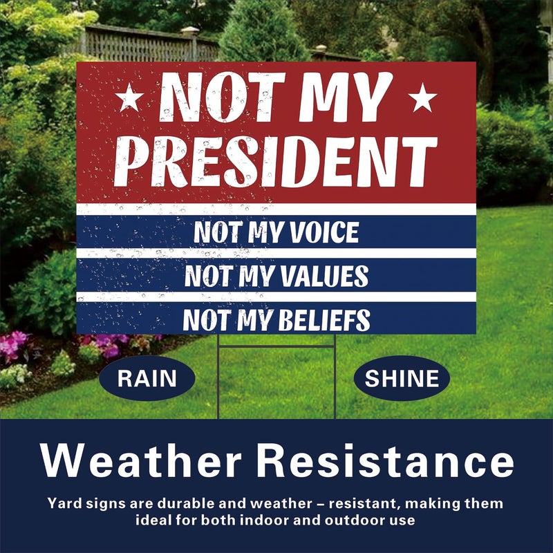 Lnyelxa No Kings Protest Yard Signs Not My President Yard Sign Double Sided Corrugated Plastic Outdoor Lawn Garden Sign with Metal H Stake 18"x12" - Image 3
