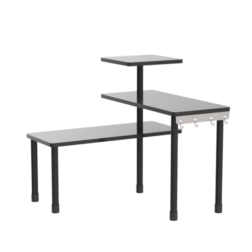JayRex Countertop Corner Shelf, 3 Tier Shelf Moveable Organizer for Bathroom Counter, Make Up, Dresser Table, Desktop Shelf (Black) - Image 4