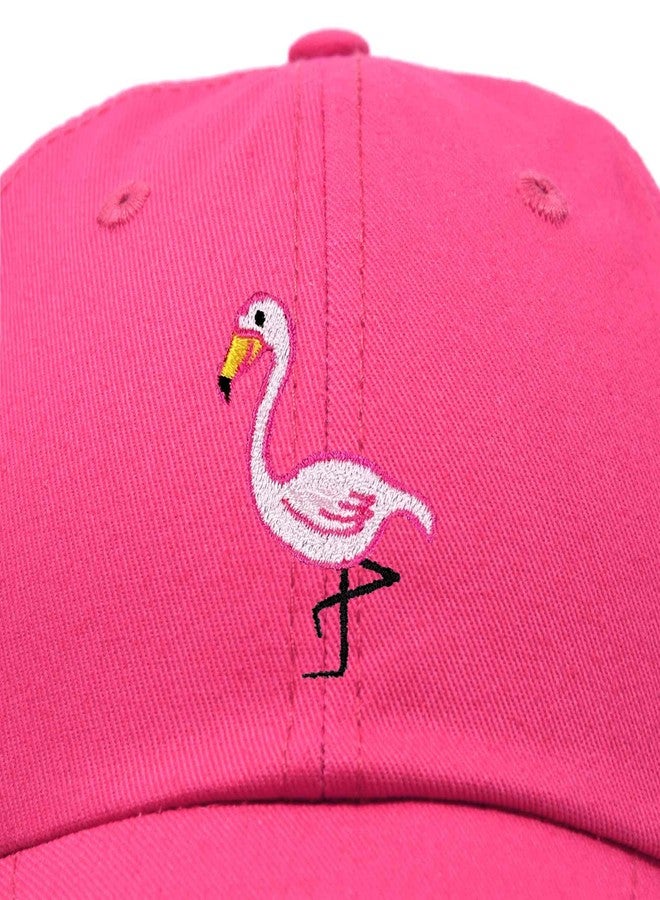 DALIX Flamingo Hat Women's Baseball Cap in Hot Pink - Image 2