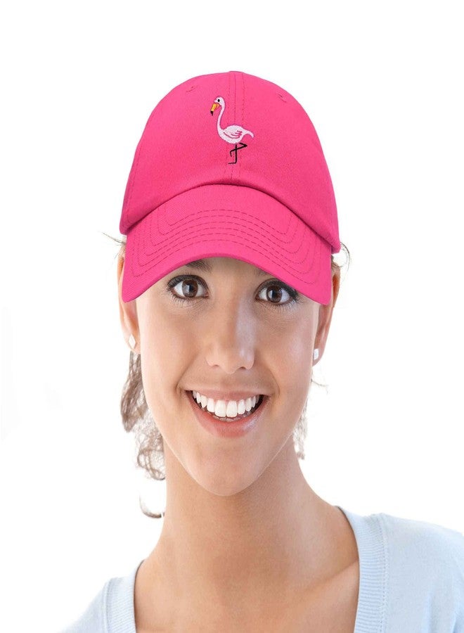 DALIX Flamingo Hat Women's Baseball Cap in Hot Pink - Image 5