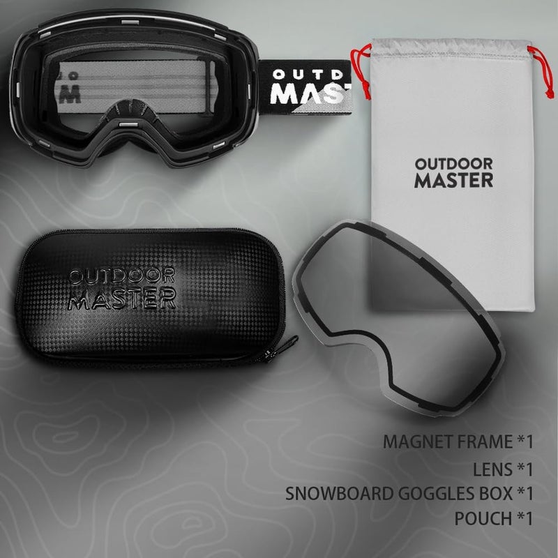 OutdoorMaster Ski Goggles PRO - Frameless, Interchangeable Lens 100% UV400 Protection Snow Goggles for Men & Women - Image 3