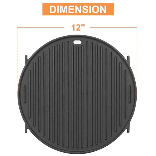 PETKAO 8834 65171 Griddle for Weber Gourmet BBQ System Sear Grate, for 22'' Weber Original Kettle Premium/Charcoal Grill Accessories, 22" Smokers, for Kettle Charcoal Grill Grate 22 inch, Cast Iron - Image 4