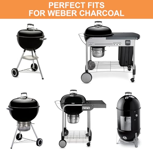 PETKAO 8834 65171 Griddle for Weber Gourmet BBQ System Sear Grate, for 22'' Weber Original Kettle Premium/Charcoal Grill Accessories, 22" Smokers, for Kettle Charcoal Grill Grate 22 inch, Cast Iron - Image 2