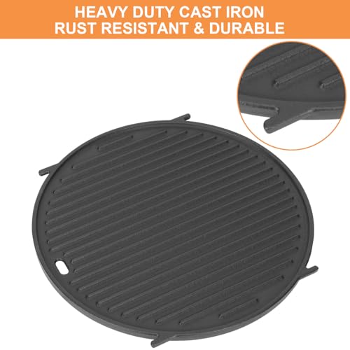 PETKAO 8834 65171 Griddle for Weber Gourmet BBQ System Sear Grate, for 22'' Weber Original Kettle Premium/Charcoal Grill Accessories, 22" Smokers, for Kettle Charcoal Grill Grate 22 inch, Cast Iron - Image 5
