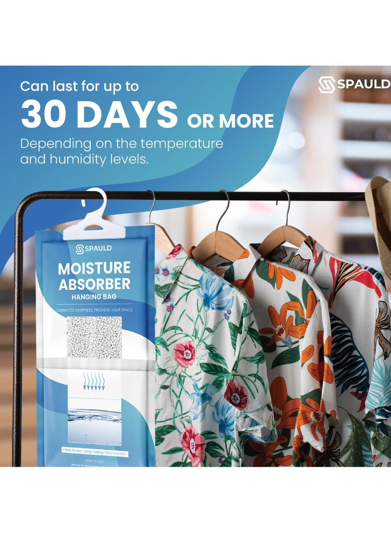 سبولد أكياس امتصاص الرطوبة، كبيرة 230 جرام لكل منها (عبوة من 6 أكياس) أكياس مزيلة للرطوبة فائقة الامتصاص بدون رائحة للخزانة المعلقة، تزيل الروائح، تمتص الرطوبة للخزانة وغرف النوم والحمامات - Image 4