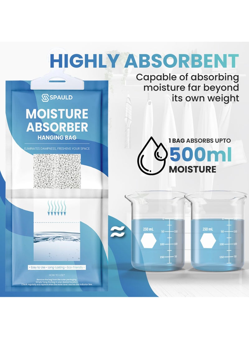 سبولد أكياس امتصاص الرطوبة، كبيرة 230 جرام لكل منها (عبوة من 6 أكياس) أكياس مزيلة للرطوبة فائقة الامتصاص بدون رائحة للخزانة المعلقة، تزيل الروائح، تمتص الرطوبة للخزانة وغرف النوم والحمامات - Image 3