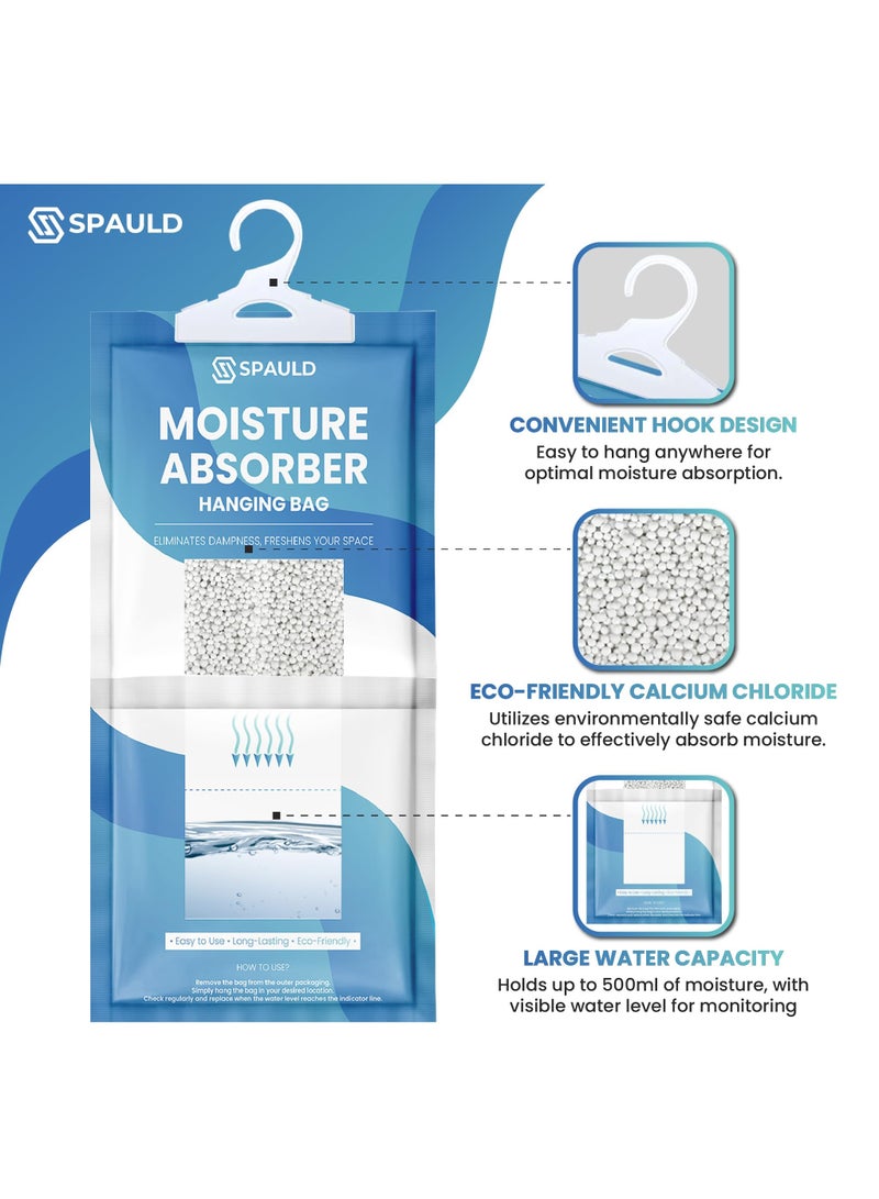 سبولد أكياس امتصاص الرطوبة، كبيرة 230 جرام لكل منها (عبوة من 6 أكياس) أكياس مزيلة للرطوبة فائقة الامتصاص بدون رائحة للخزانة المعلقة، تزيل الروائح، تمتص الرطوبة للخزانة وغرف النوم والحمامات - Image 2