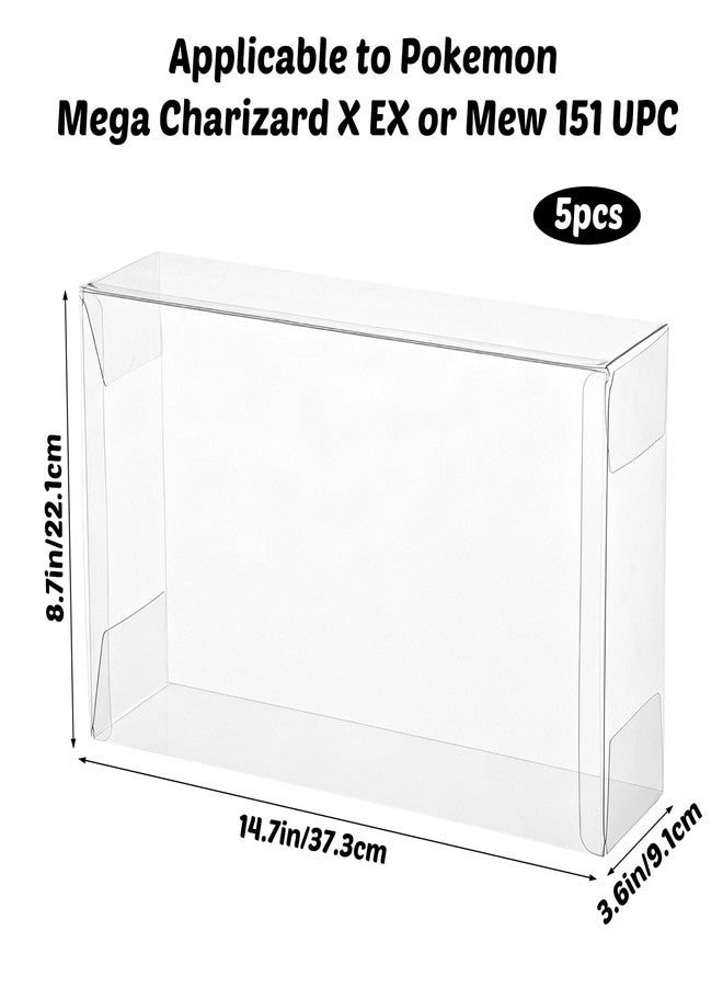 FMOACEN 5 PCS Protector Cases for Mega Charizard X EX and Mew 151 UPC Clear Hard Premium Plastic Collection Protector Boxes Scratch Resistant for Displays or Storage Compatible with Mega Charzrd UPC & 151UPC - Image 2