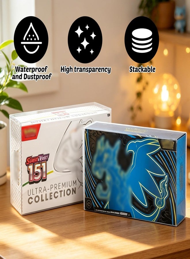 FMOACEN 5 PCS Protector Cases for Mega Charizard X EX and Mew 151 UPC Clear Hard Premium Plastic Collection Protector Boxes Scratch Resistant for Displays or Storage Compatible with Mega Charzrd UPC & 151UPC - Image 4