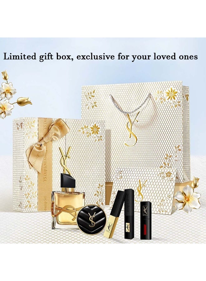 YSLON Perfume Gift Set For Women, 6 Pcs Perfume Set Holiday Gifts for Her, Lipstick Cushion BB Cream Set,  Long-Lasting Fresh Floral Aromatic Fragrance,  Ladies Perfume Set For Dating,  Birthday, Gift To Girlfriend, Eau de Parfum For Women - Image 3