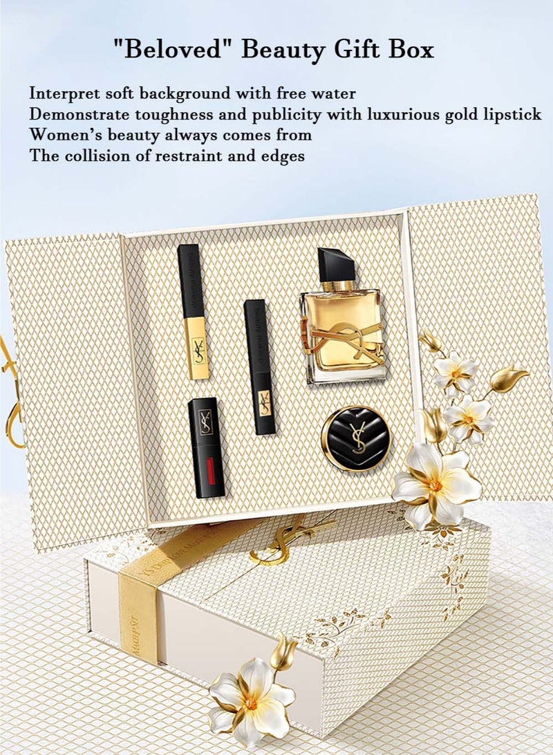 YSLON Perfume Gift Set For Women, 6 Pcs Perfume Set Holiday Gifts for Her, Lipstick Cushion BB Cream Set,  Long-Lasting Fresh Floral Aromatic Fragrance,  Ladies Perfume Set For Dating,  Birthday, Gift To Girlfriend, Eau de Parfum For Women - Image 2