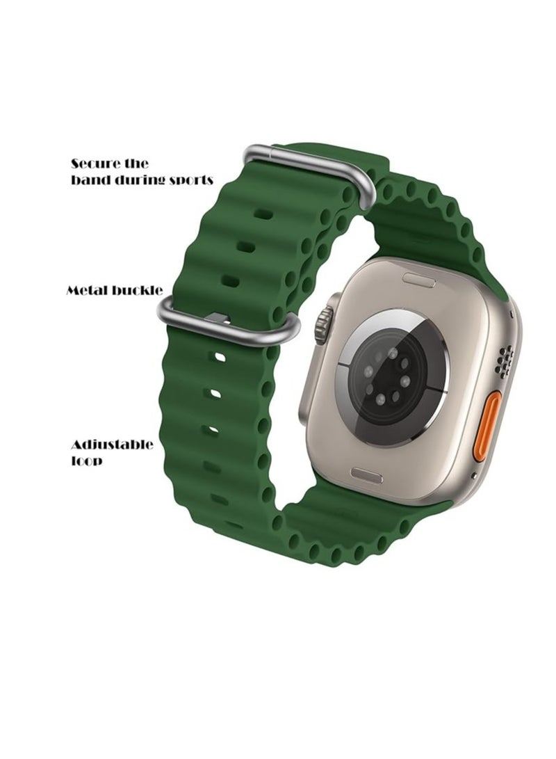 Ocean Band For Apple Watch 41mm 40mm 38mm, Soft Silicone Sport Wristbands Replacement Strap iWatch Ultra SE 8 7 6 5 4 3 2 1  - Image 2