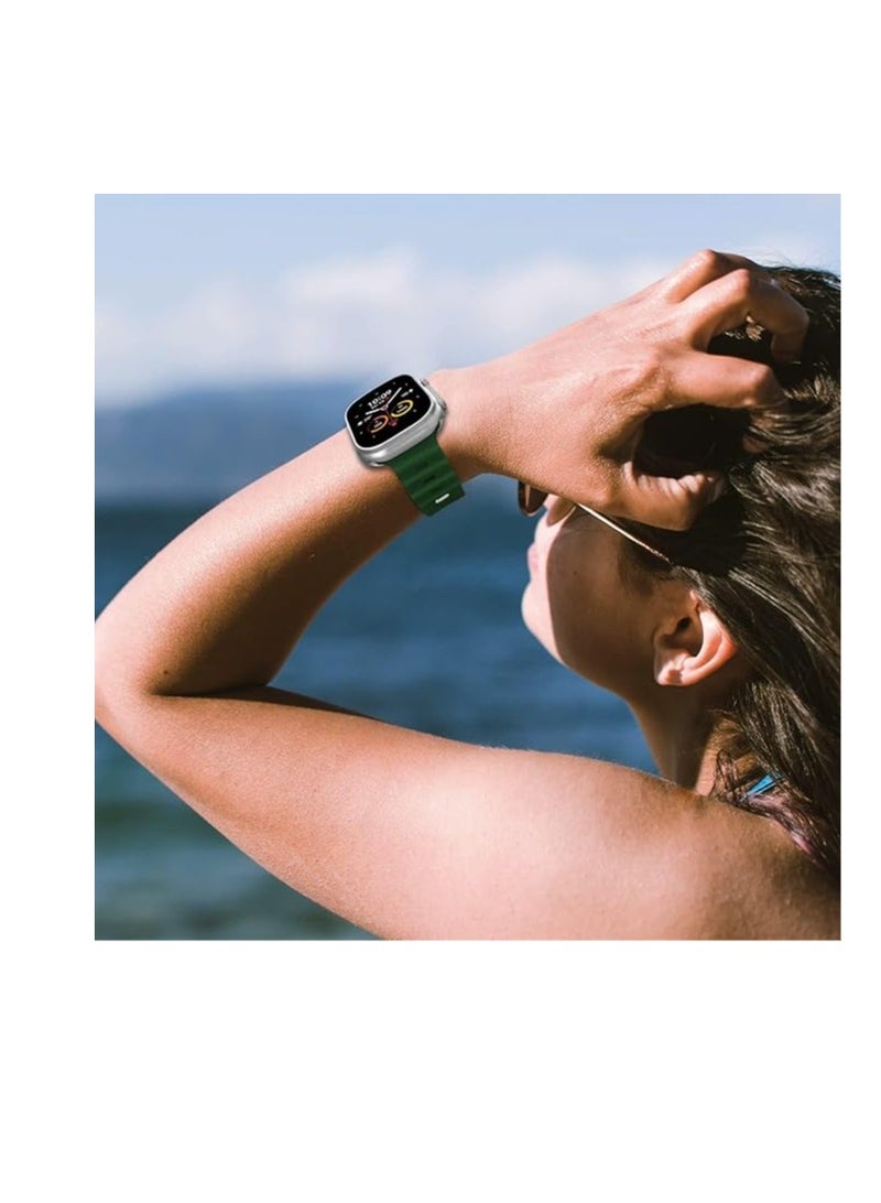 Ocean Band For Apple Watch 41mm 40mm 38mm, Soft Silicone Sport Wristbands Replacement Strap iWatch Ultra SE 8 7 6 5 4 3 2 1  - Image 4