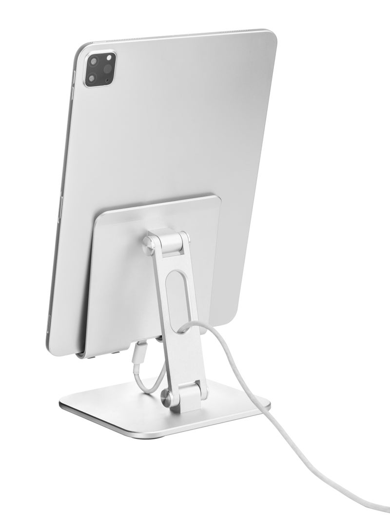 Skill Tech SH PAD07 2-Folding Tablet Stand for 4"-13" Tablets, Dimensions 180x128x47mm – Silver - Image 4