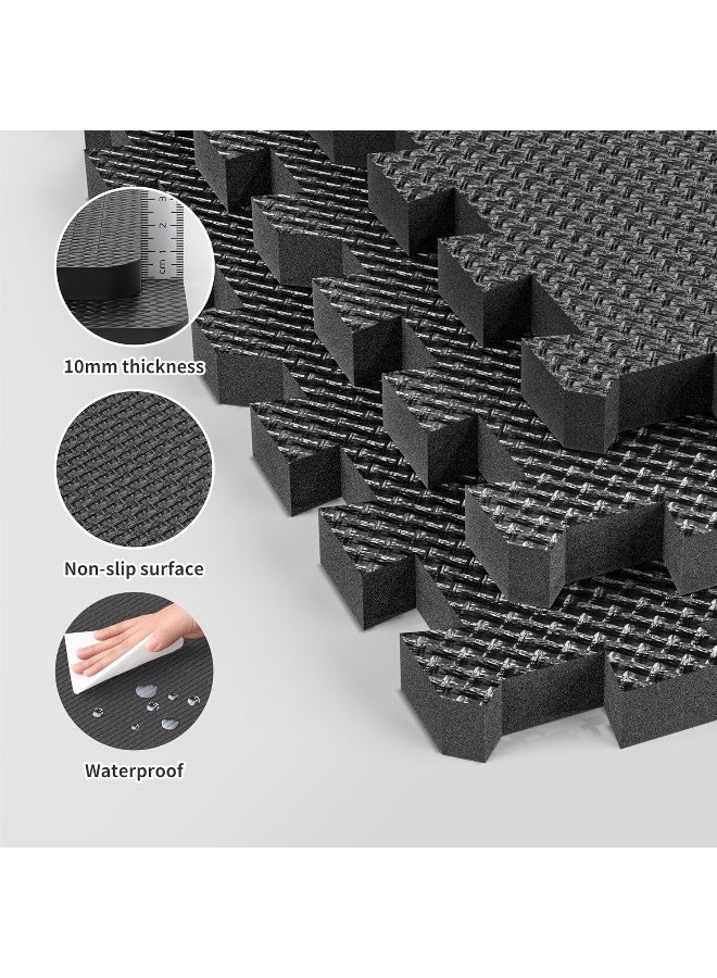 PROIRON Interlocking Floor Mat 18 Pieces-Black（Cross Pattern） - Image 2