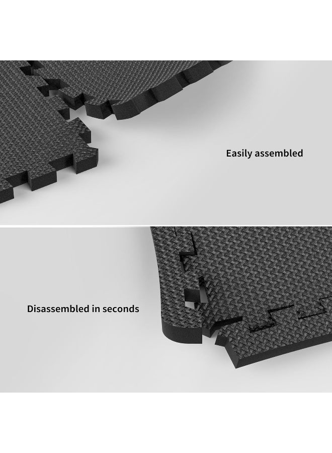 PROIRON Interlocking Floor Mat 18 Pieces-Black（Cross Pattern） - Image 3