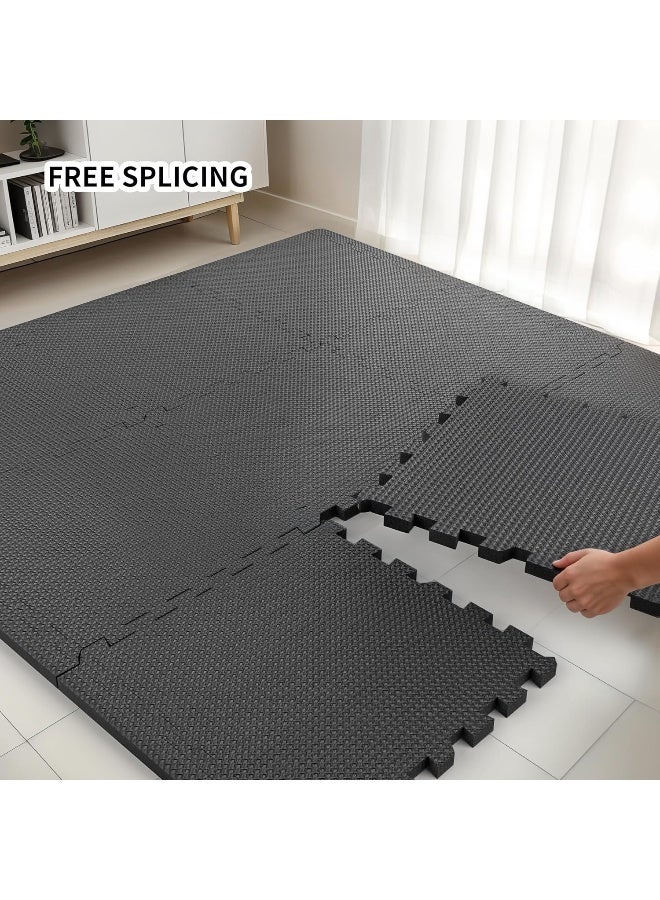 PROIRON Interlocking Floor Mat 18 Pieces-Black（Cross Pattern） - Image 5