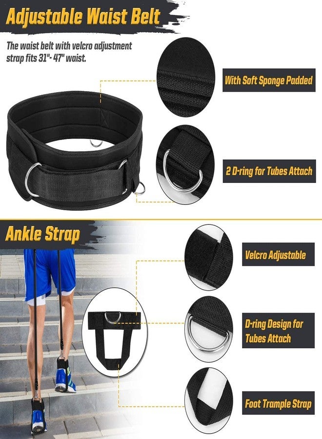 Sakar Sales 11 pcs Resistance Bands Set - 5 Exercise Workout Resistent Bands Carrying Case to Keep You fit |Fitness Tube Strap Men | Tubes for Physical Therapy, Gym, Yoga Training | Large Handle. - Image 5
