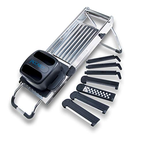 Jaccard Stainless Steel SafeHands Mandolin Slicer, Food Chopper, Compact Vegetable Chopper with Seven Interchangeable Blade Cartridges, Easy to Use and Store, Dishwasher-Safe - Image 1