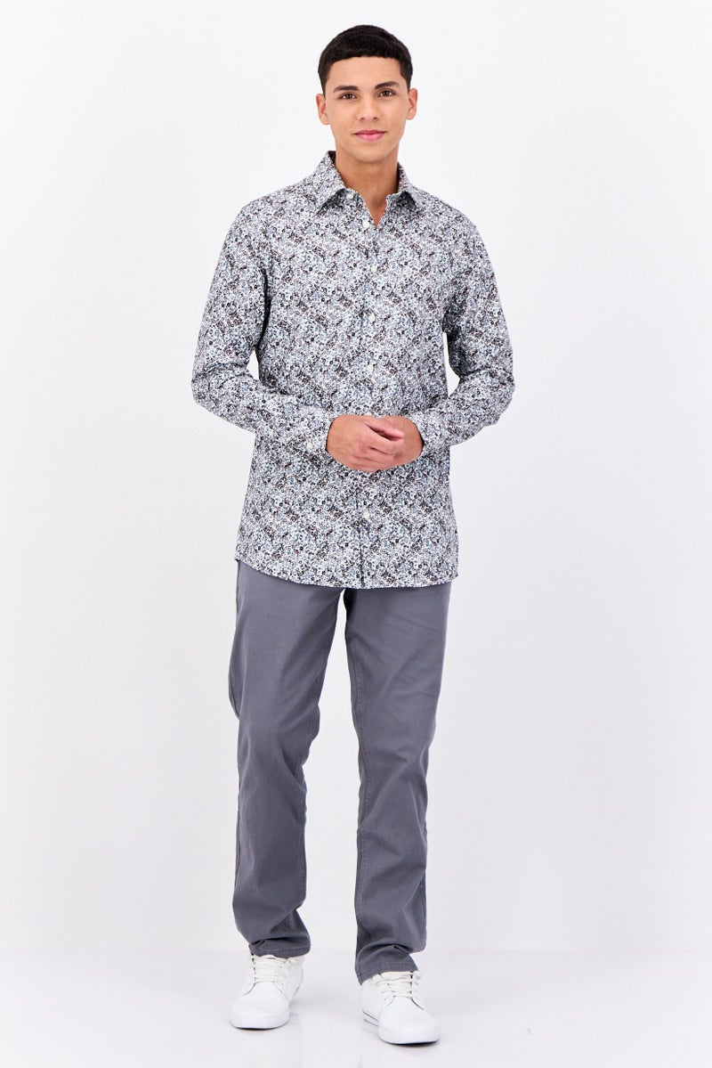 Selected Homme Men Slim Fit Allover Print Long Sleeves Casual Shirt, Multicolor - Image 4