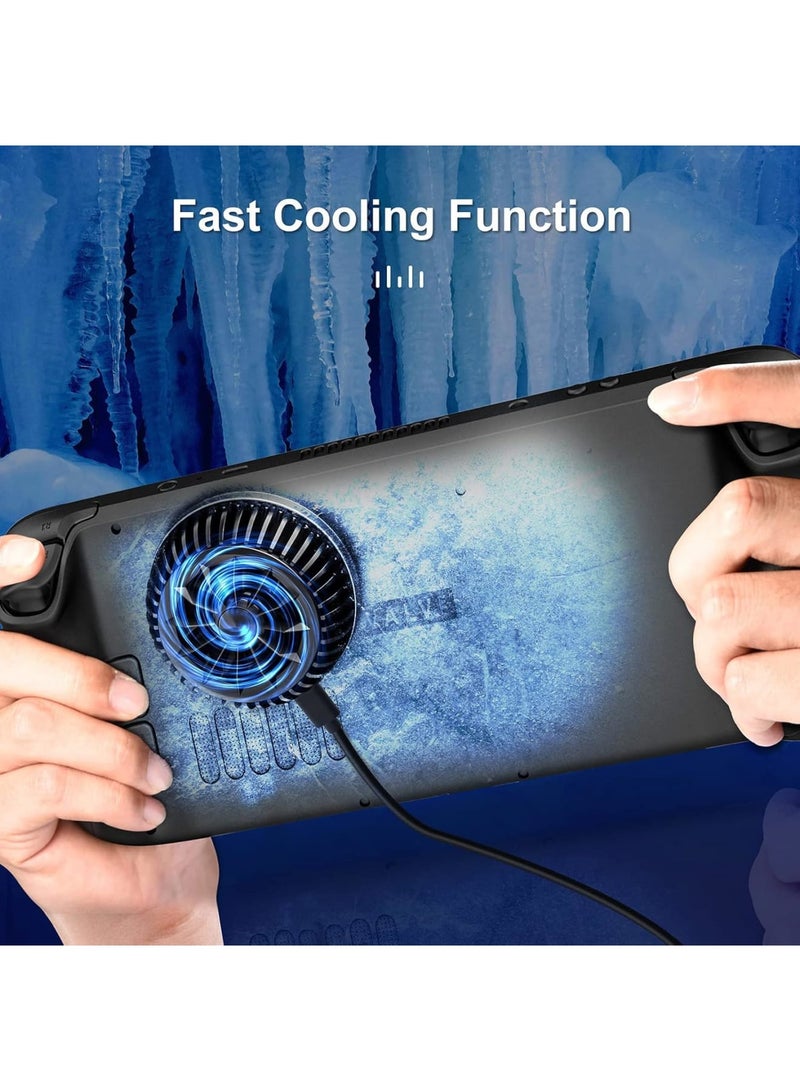 SOLARAE Phone Fan Cooler, 3 Seconds Fast Cooling Fan with 7-Blade and RGB Colourful Light, 360 Degree Magnetic Rotation Magnetic Semiconductor Cooler for Steam Deck, Switch, Tablet, Cellphones - Image 3