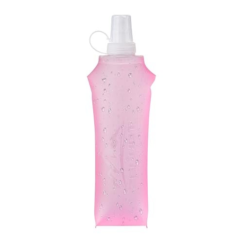 Zelvot Running Vest Soft Flask, BPA-Free 500ml Collapsible Water Bottle for Hydration Backpack, Folding Running Water Bottle for Marathon Hiking Cycling Climbing (Pink, 500 ML) - Image 1