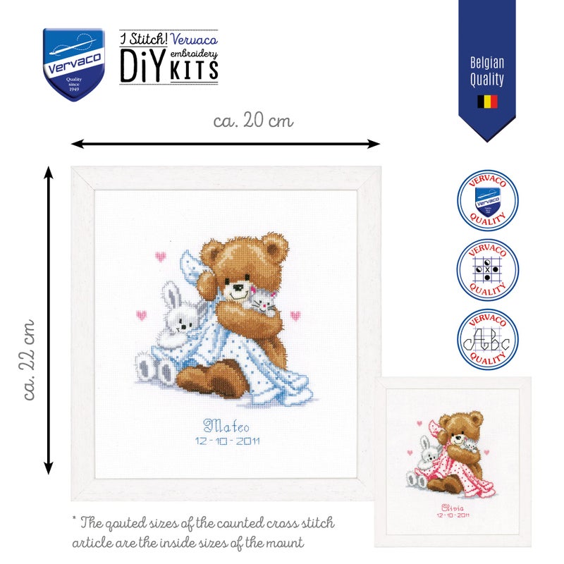 Vervaco Counted Cross Stitch Kit Bear with a Blanket PN-0011901 - Image 2