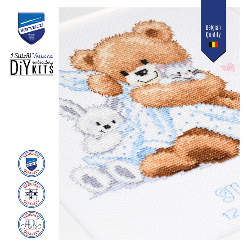 Vervaco Counted Cross Stitch Kit Bear with a Blanket PN-0011901 - Image 5