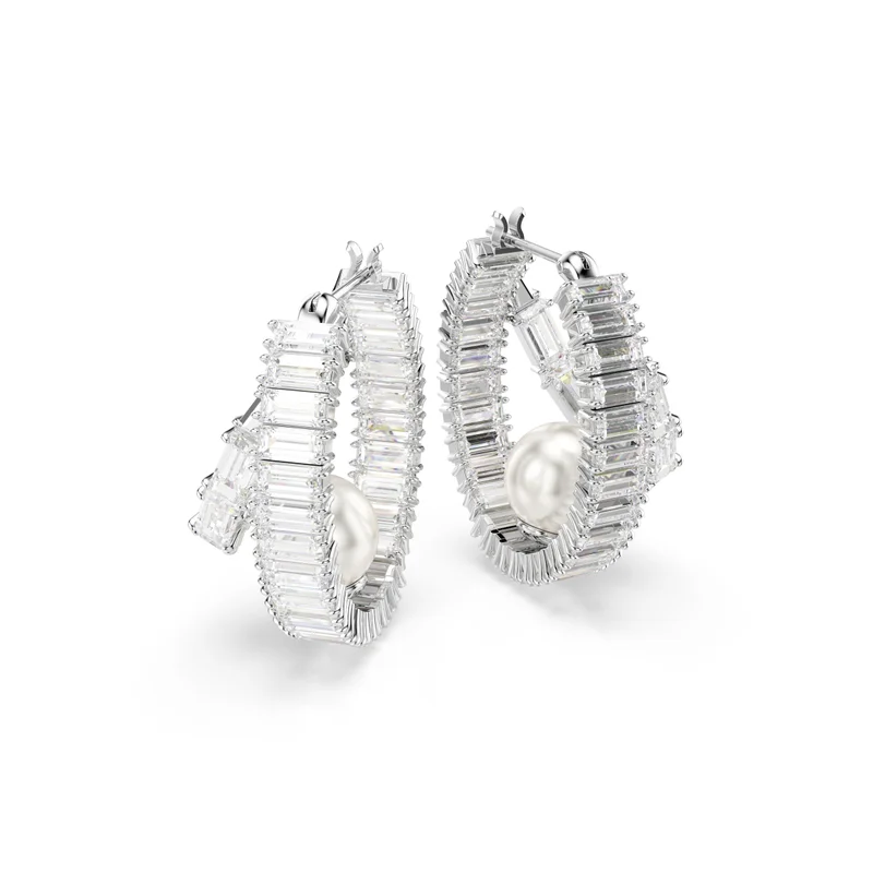 SWAROVSKI Ss25 Capsule:Pe Prl Hoop Earrings