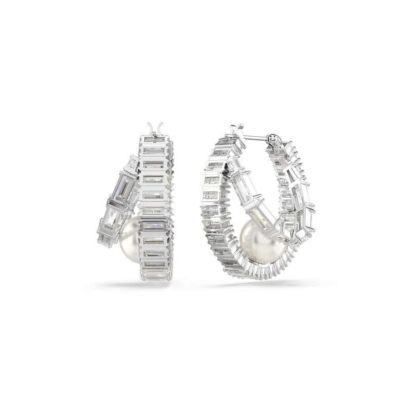 SWAROVSKI Ss25 Capsule:Pe Prl Hoop Earrings