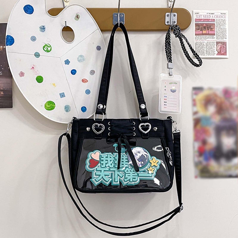 KeAiDMon Versatile Large Capacity Women's Shoulder Bag Anime Silk Ribbon Pin Display Bag - Image 3