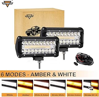 Auxbeam Auxbeam 7 Inch LED Light Bar 300W Amber White Light Bar Six Modes Offroad Lighting LED Driving Light Spot Work Light  - Image 1