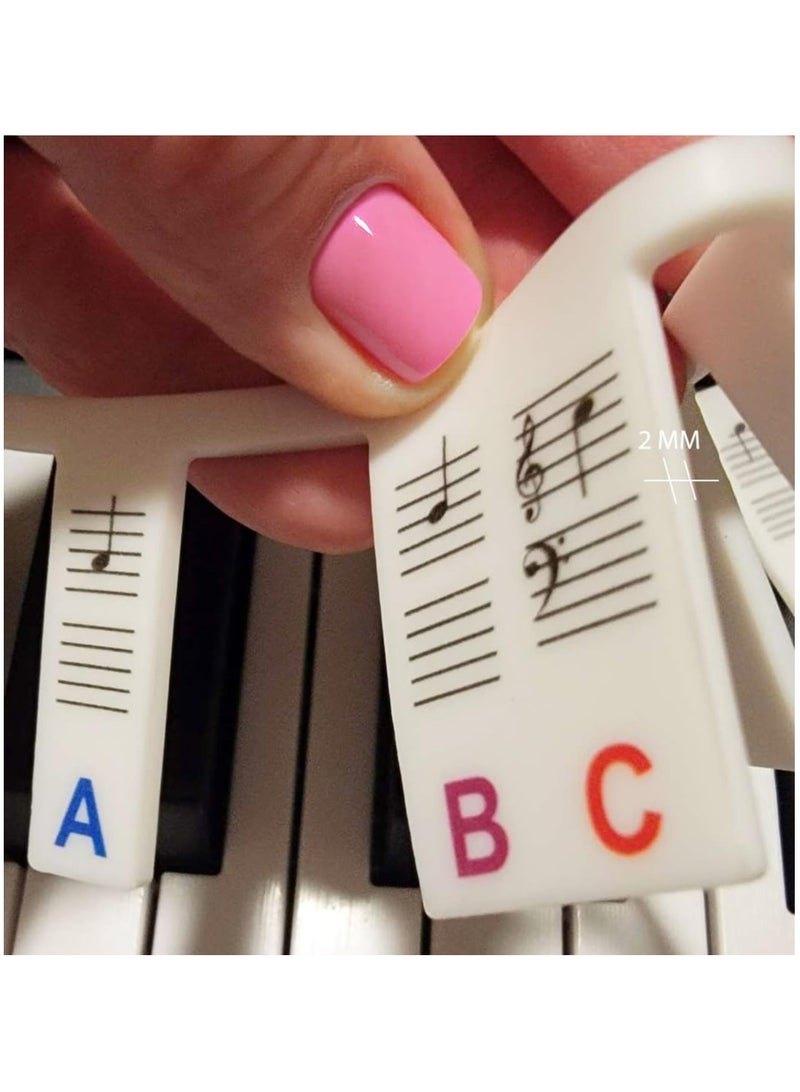 Winner Silicone Piano Keyboard Note Labels 88-Key Full Size  Removable Reusable Includes Storage Bag, No Stickers Needed (88 Keys Colored with Bag, 88 Keys) - Image 5