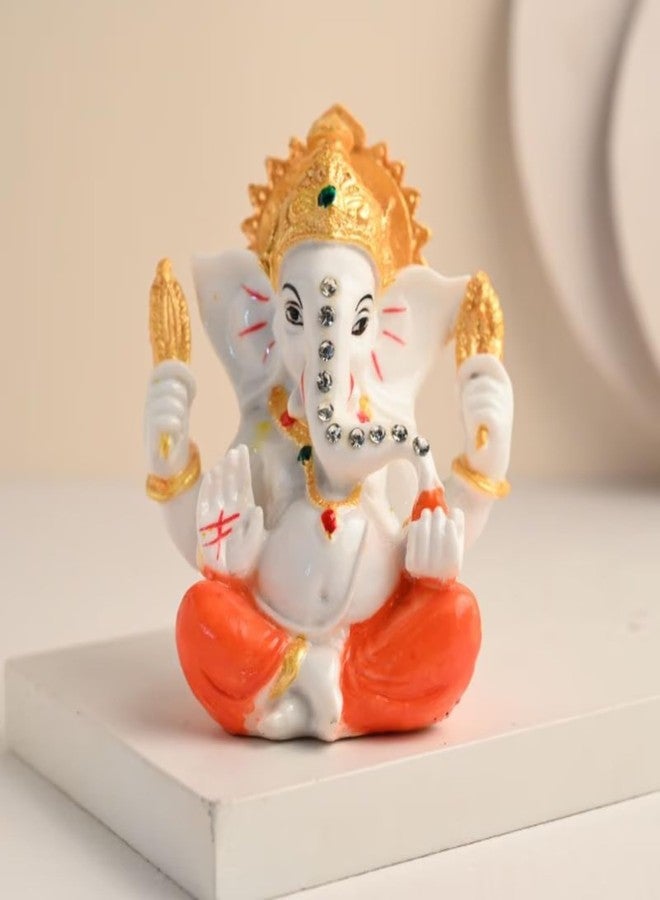 Floweraura تمثال غانيشا ثلاثي الأبعاد مصنوع يدويًا من الراتنج من فلاور أورا، مثالي لتزيين معبد المنزل، أو كهدية في مناسبات غانيشا تشاتورثي، أو ديوالي، أو كهدية دينية، أو كهدية مباركة، أو كهدية عيد ميلاد (توصيل في نفس اليوم). - Image 2