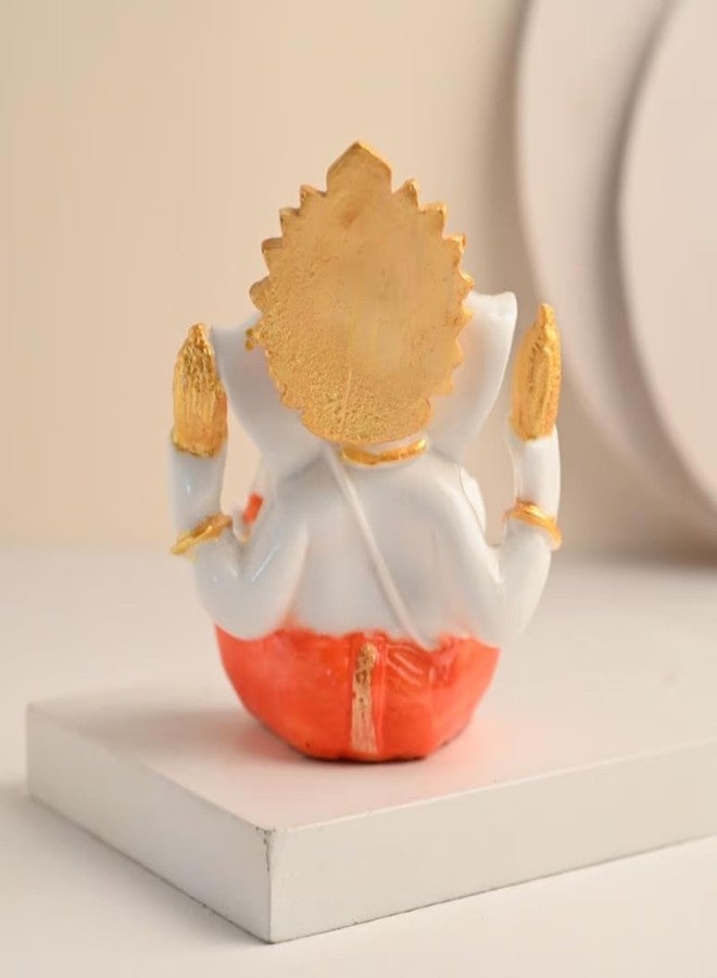 Floweraura تمثال غانيشا ثلاثي الأبعاد مصنوع يدويًا من الراتنج من فلاور أورا، مثالي لتزيين معبد المنزل، أو كهدية في مناسبات غانيشا تشاتورثي، أو ديوالي، أو كهدية دينية، أو كهدية مباركة، أو كهدية عيد ميلاد (توصيل في نفس اليوم). - Image 4
