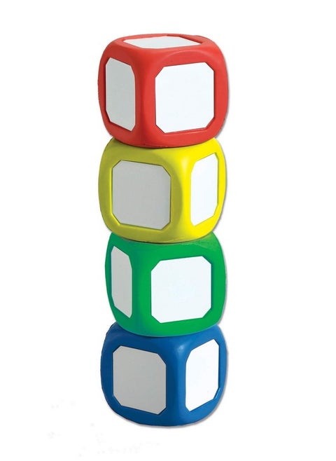 Learning Advantage Write-On Wipe-Off Dice - 2" - Set of 4 - Magnetic Dry Erase Dice