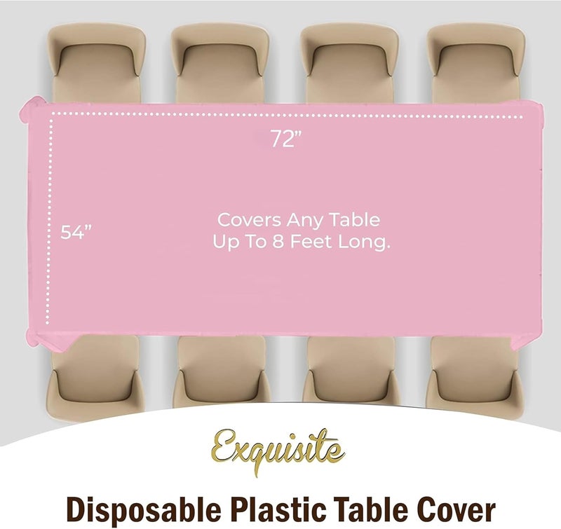 قبو سحري Disposable Plastic Table Cover 54 x 72 Inch - Waterproof Rectangle Tablecloth for Parties, BBQ, Weddings, and Outdoor Events (Black) - Image 2