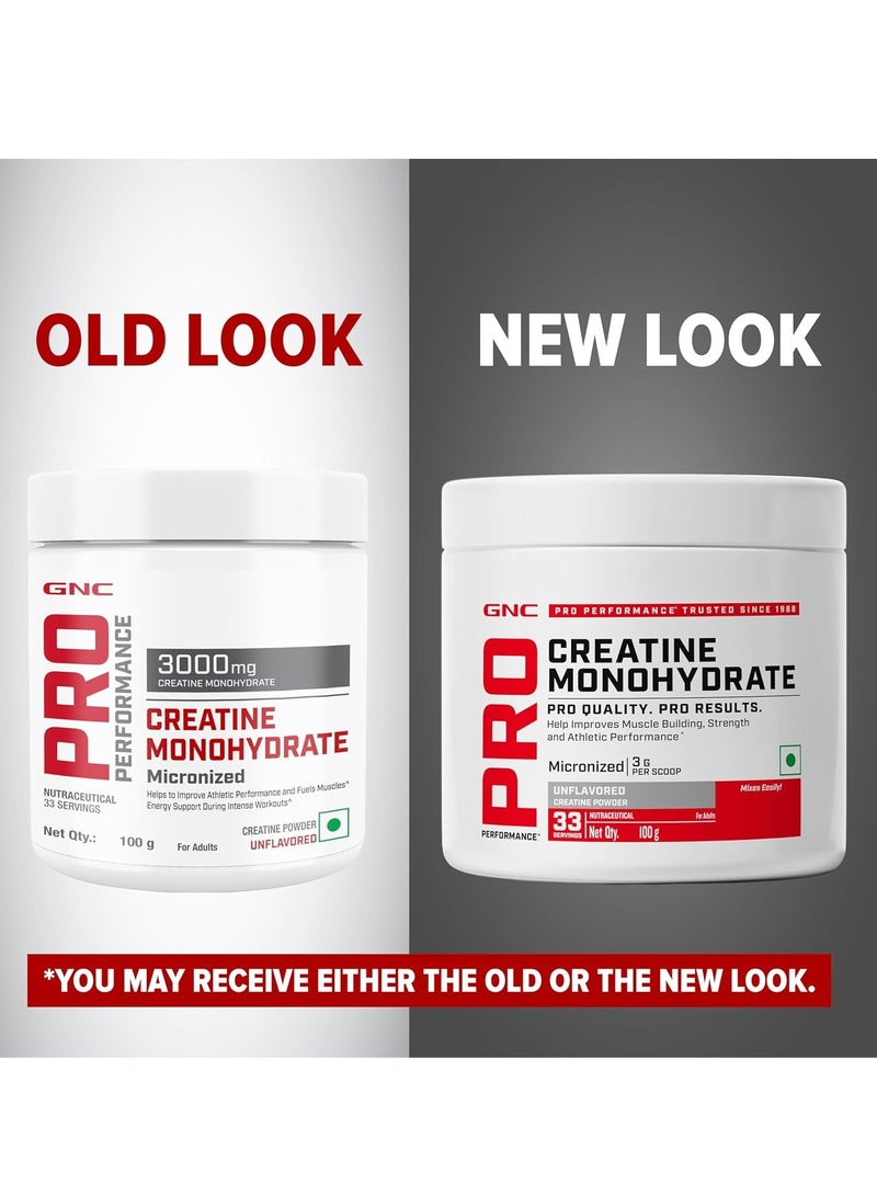 جي إن سي GNC Pro Performance Pure Micronized Creatine Monohydrate | 100 جم | 33 وجبة | فوري | يغذي العضلات | يزيد من كتلة العضلات | سريع الامتصاص | تم اختباره في المختبر | بدون نكهة | يعزز الأداء الرياضي | مستورد - Image 2
