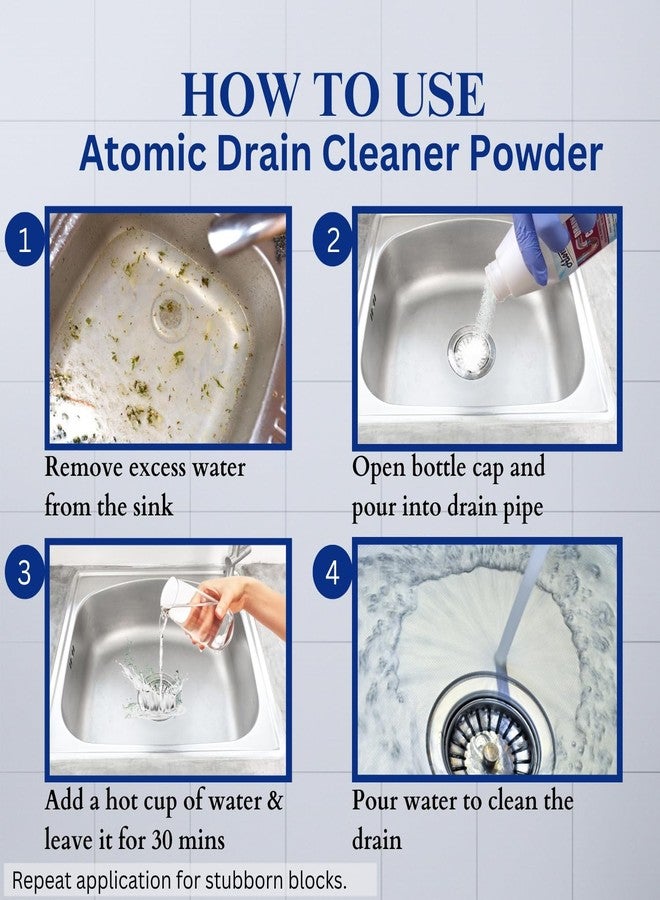 Atomic Drain Cleaner 450 GM: Fast and Effective Clog Remover For Drainage Pipes - Image 4