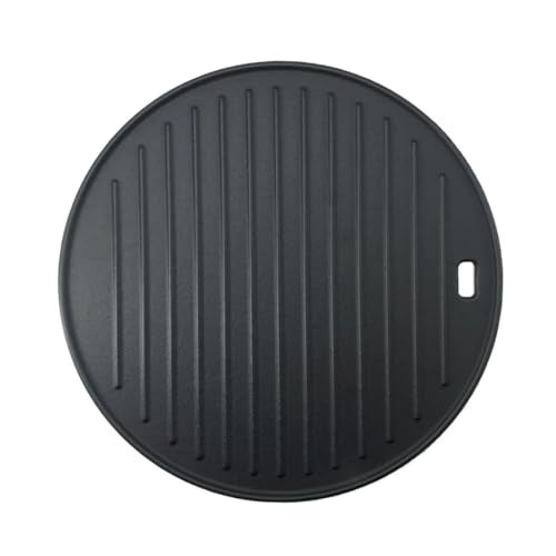 GRILLJOB Round Pizza Steel 12" - Reversible 3D Cast Creates Gorgeous Crusts, Enamelled Cast Iron Pizza Baking Stone For Oven, Round Griddle, Speed & Even Heating Baking Steel Griddle - Image 2