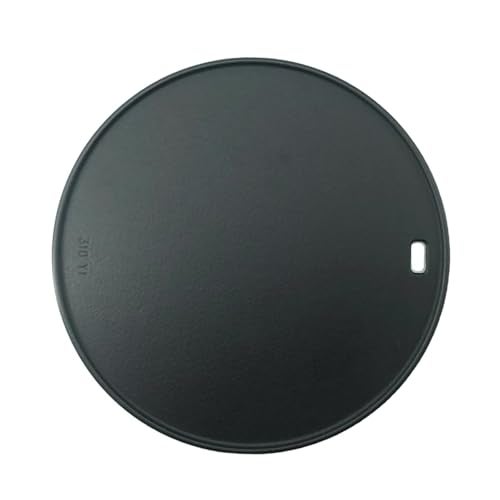 GRILLJOB Round Pizza Steel 12" - Reversible 3D Cast Creates Gorgeous Crusts, Enamelled Cast Iron Pizza Baking Stone For Oven, Round Griddle, Speed & Even Heating Baking Steel Griddle - Image 1