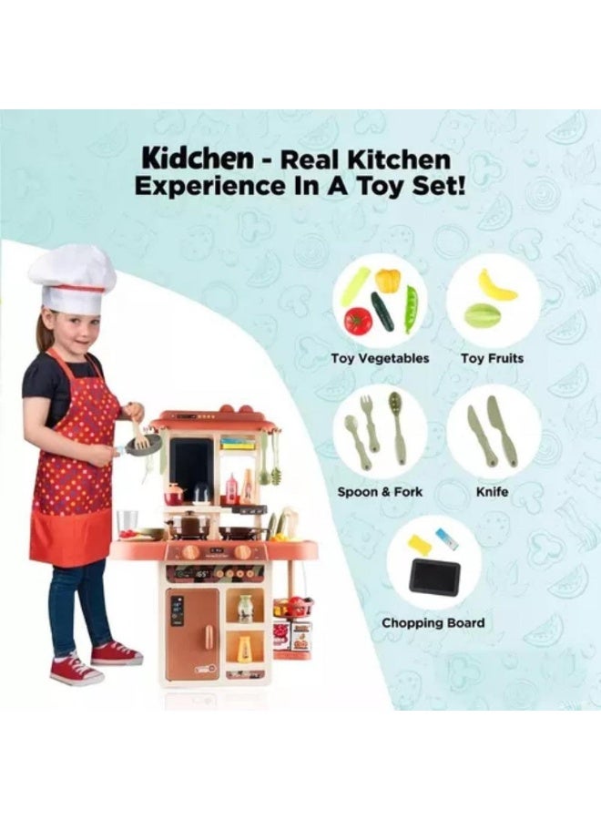 Vixplorn 42Pcs Kids Kitchen Playset with Steam Mist, Lights & Sounds, Realistic Pretend Play Cooking Toys for Children Ages 3+ Years, Educational Gift for Boys & Girls - Image 5