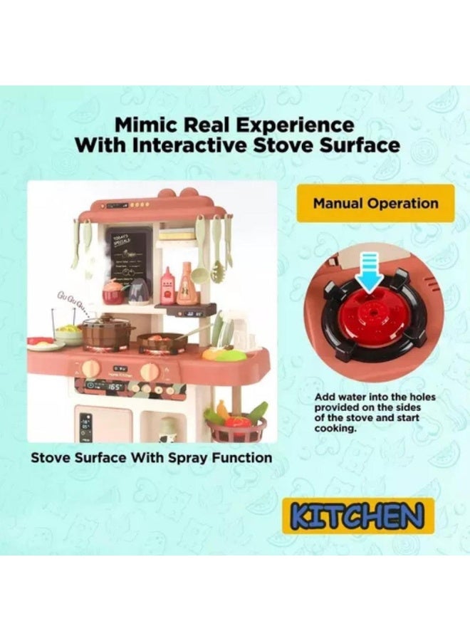 Vixplorn 42Pcs Kids Kitchen Playset with Steam Mist, Lights & Sounds, Realistic Pretend Play Cooking Toys for Children Ages 3+ Years, Educational Gift for Boys & Girls - Image 4