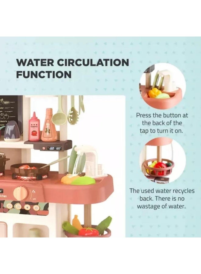 Vixplorn 42Pcs Kids Kitchen Playset with Steam Mist, Lights & Sounds, Realistic Pretend Play Cooking Toys for Children Ages 3+ Years, Educational Gift for Boys & Girls - Image 2