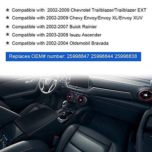 VANJING Compatible with Center Console Lid Armrest Kit Chevy GMC Trailblazer EXT Envoy Envoy XL Envoy XUV Rainier Ascender Bravada Pickup 2002-2009 Replaces 25998847,25998844,25998838 - Image 2