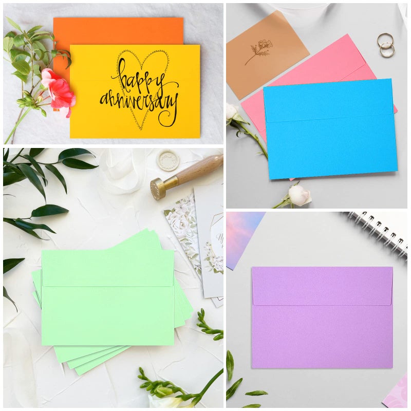 Joyberg 50 Pack Colored Envelope, 5x7 Envelopes, A7 Envelopes for Invitations, Printable Invitation Envelope for Weddings, Invitations, Photos, Postcards, Greeting Cards, Mailing - Image 5